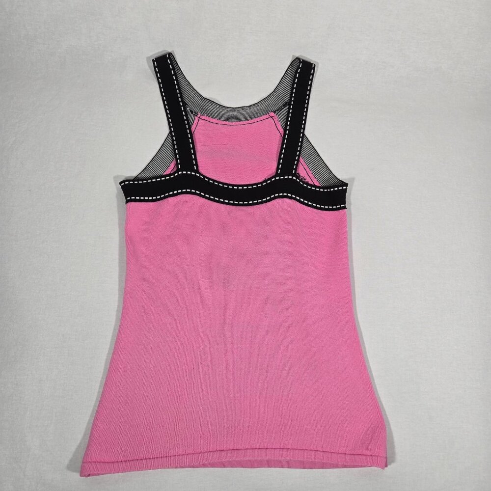 Y2K Vintage CACHE Cottagecore Pink Halter Strappy Slinky Knit Tank Top Size M. - Picture 5 of 17